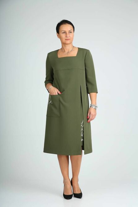 Повседневное платье ZigzagStyle 409 хаки
